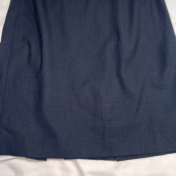 Theory Pencil Skirt Size 4 Navy Blue Knee Length Wool-Blend Career Business Work - Picture 3 of 13